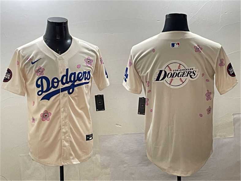 Men%27s Los Angeles Dodgers Team Big Logo Cream 2025 Tokyo Series Limited Stitched Jersey->los angeles dodgers->MLB Jersey